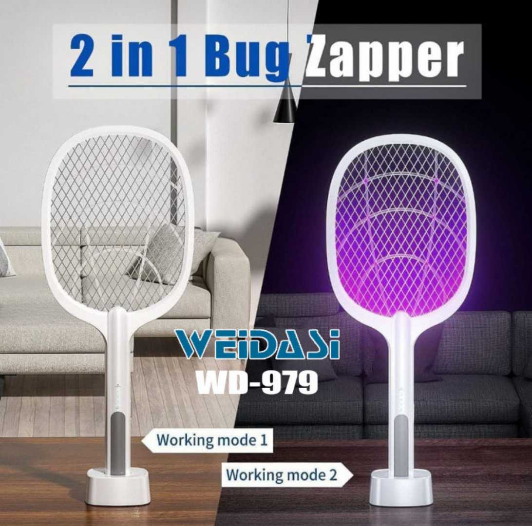 WEIDASI,WD-979,2,in,1,Rechargeable,Mosquito,Killer,Bat,with,Stand,|,Li-ion,Battery,|,USB,Charging,|,UV,Light,Bug,Zapper,|,Electric,Mosquito,Swatter